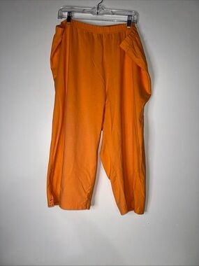 Bold Orange Elastic Waist Pull-On Pants
